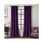 Guibaf Deep Purple Velvet Curtains 80 Inches Long Grommet Blackout