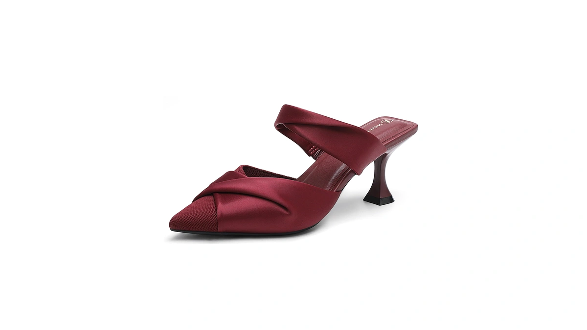 Newbella Women's Pointed Toe Kitten Heel Mules - Elegant Slip-on