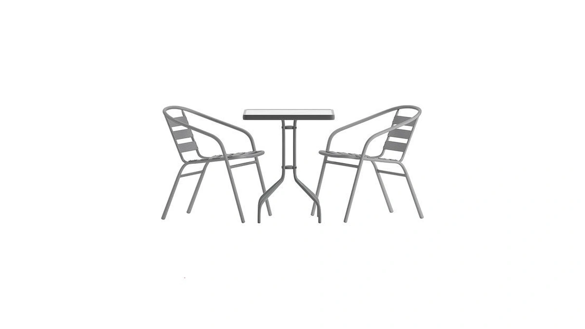 Flash Furniture Tlh-0731sq-017csv2-gg Lila 23.5'' Square Glass Table With 2