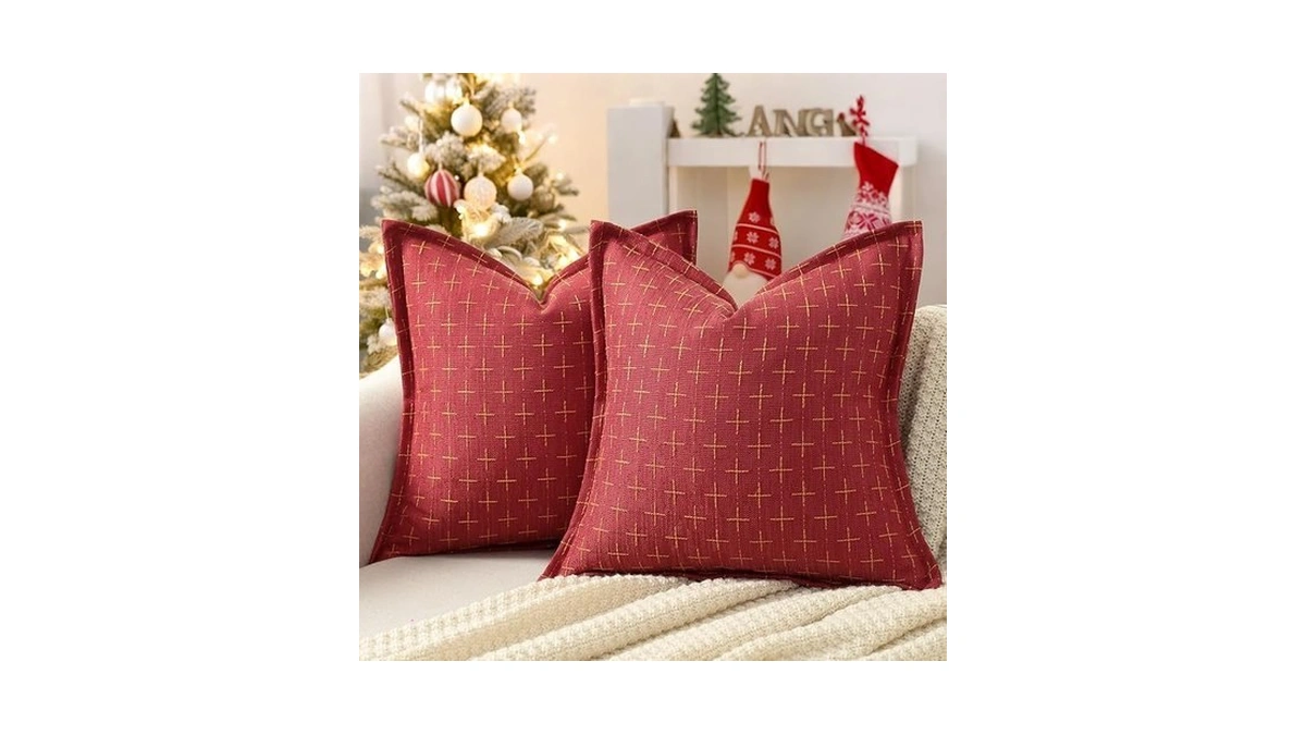 Zwjd Christmas Pillow Covers 24x24 Set Of 2 Soft Polyester