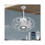 15" Outdoor Ceiling Fan With Light, With Remote And App