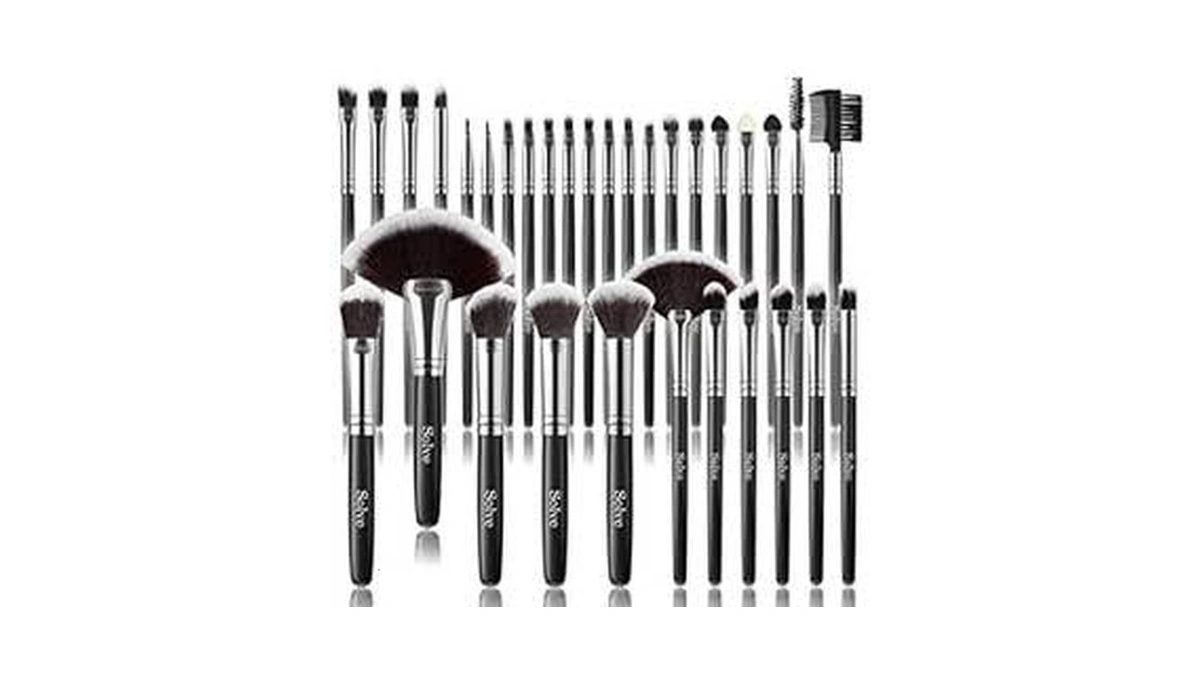 Makeup Brush Set, Solve 32 Pieces Professional Makeup Brushes Wooden