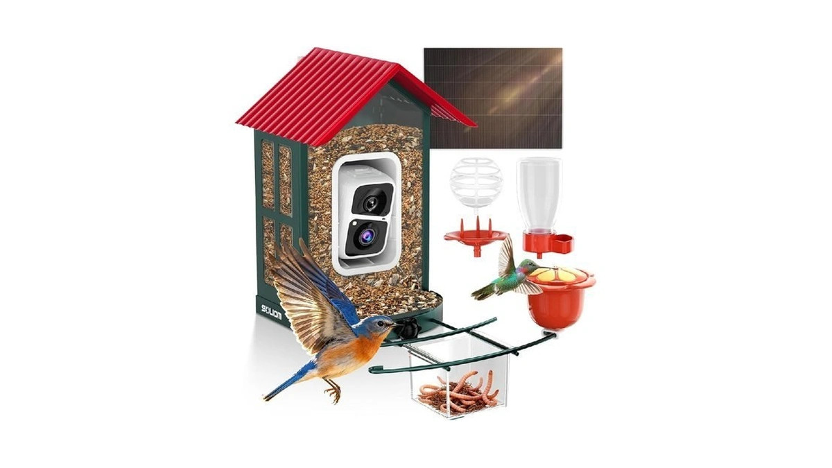 Soliom Smart Bird Feeder With Camera For Outdoors, Durable Metal