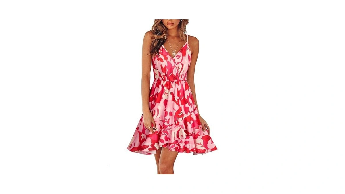 Ultranice Womens Spring Summer Dresses Casual Sun Beach Dress Pink