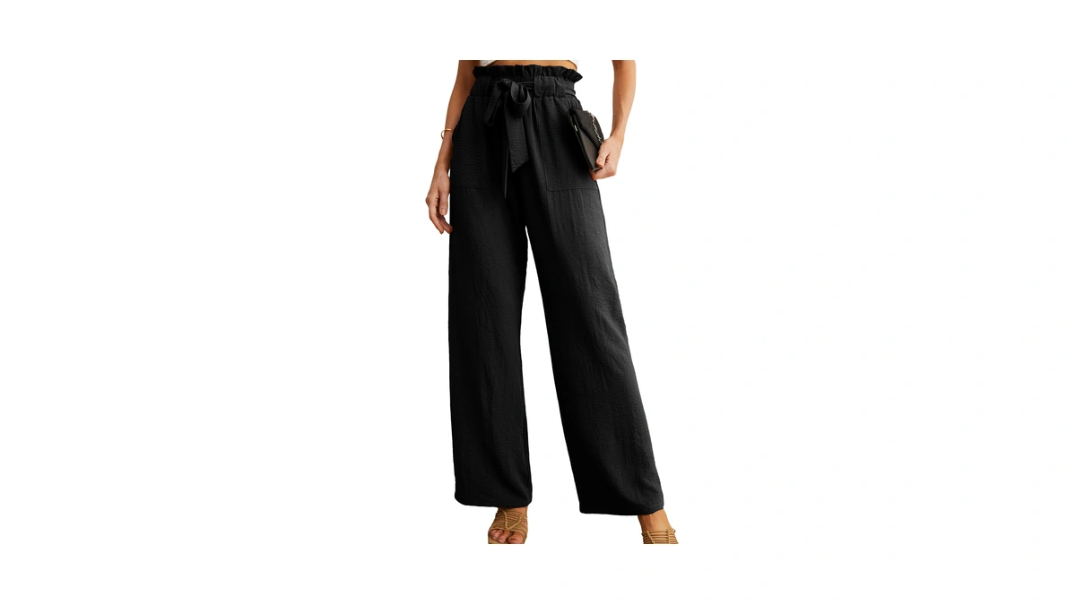Iwollence Women's Wide Leg Pants With Pockets High Waist Adjustable