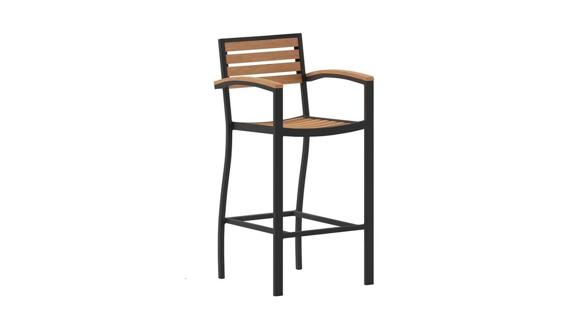 Flash Furniture Lark Commercial Grade Bar Height Stool With Arms,