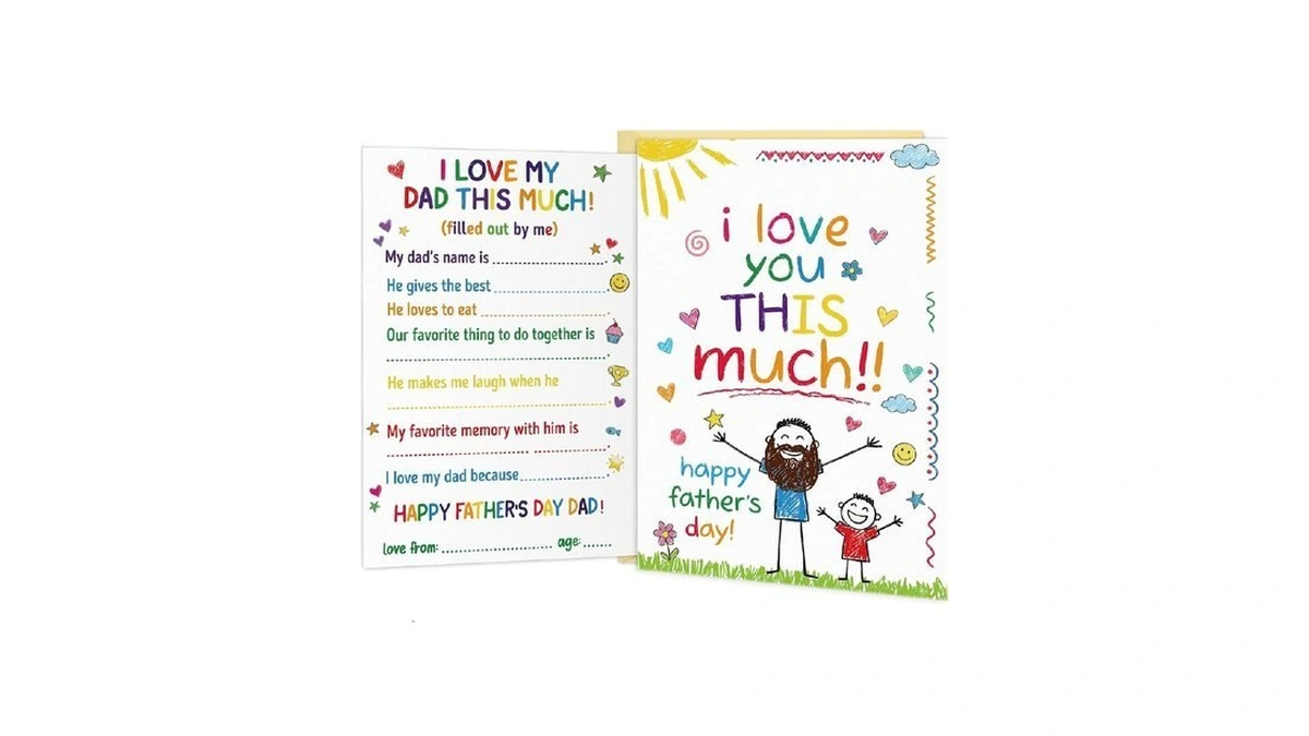 Flyab Fathers Day Card From Daughter Son Kids- Fill In