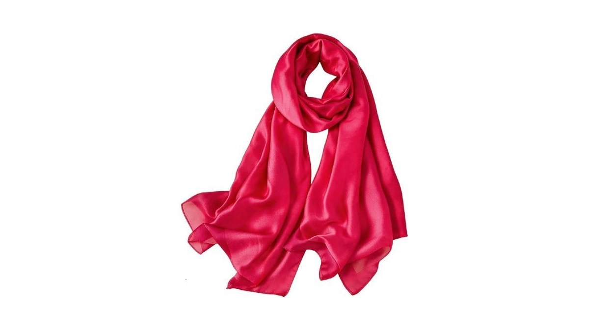 Diaryyomi Long Silk Scarf For Women-hot Pink Satin Shawls And