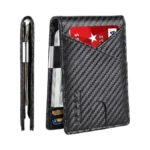 Zecico Mens Slim Wallet Money Clip: Bifold Vegan Leather Wallets