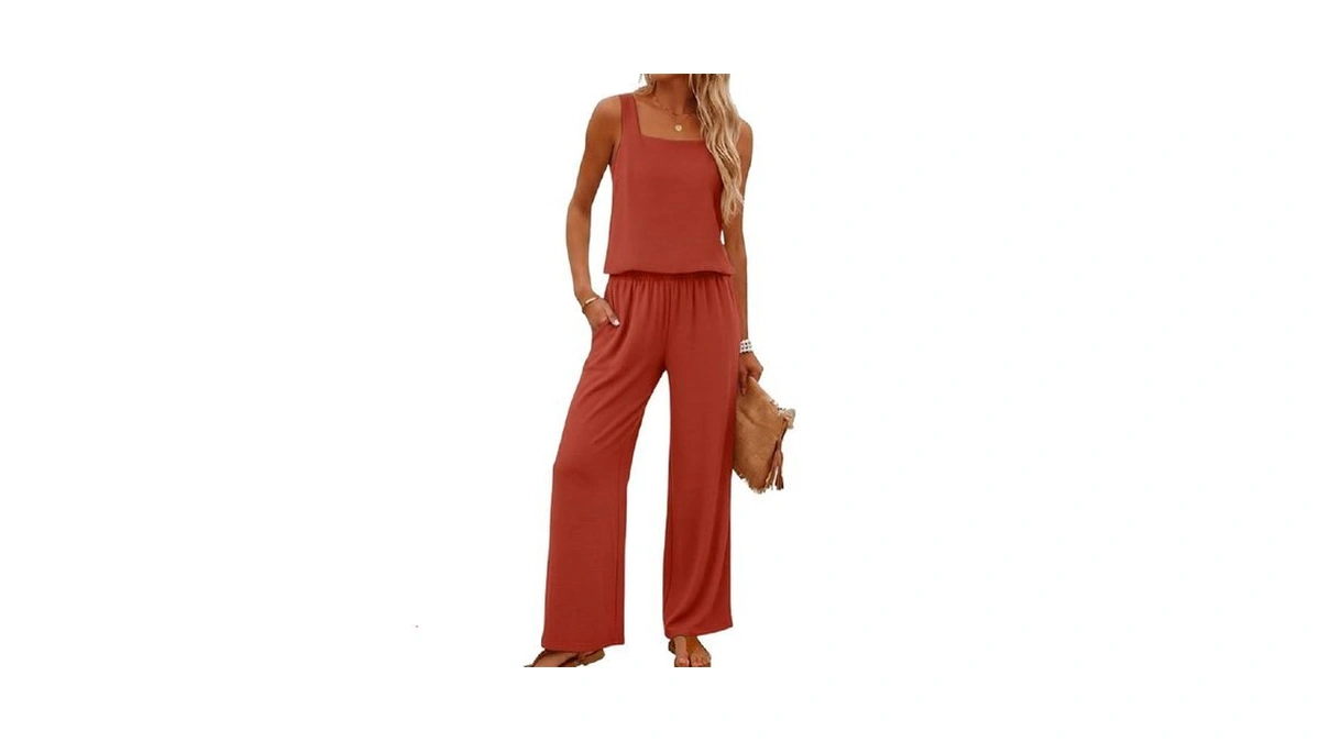 Lepunuo Two Piece Sets For Women Summer Square Neck Sleeveless
