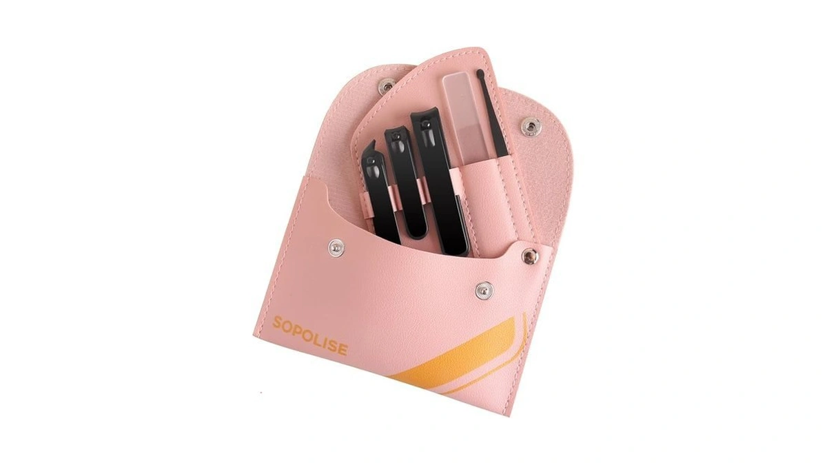 Sopolise Manicure Set, 5 Piece Nail Care Kit With Carbon