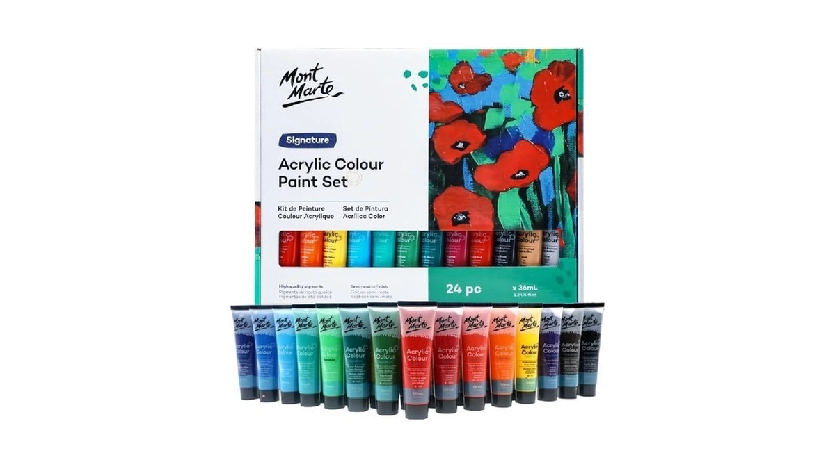 Mont Marte Acrylic Colour Paint Set Signature 24pc X 1.21