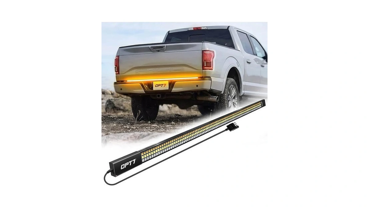 Opt7 Redline 60" Aluminum Tailgate Light Bar - Sequential Amber