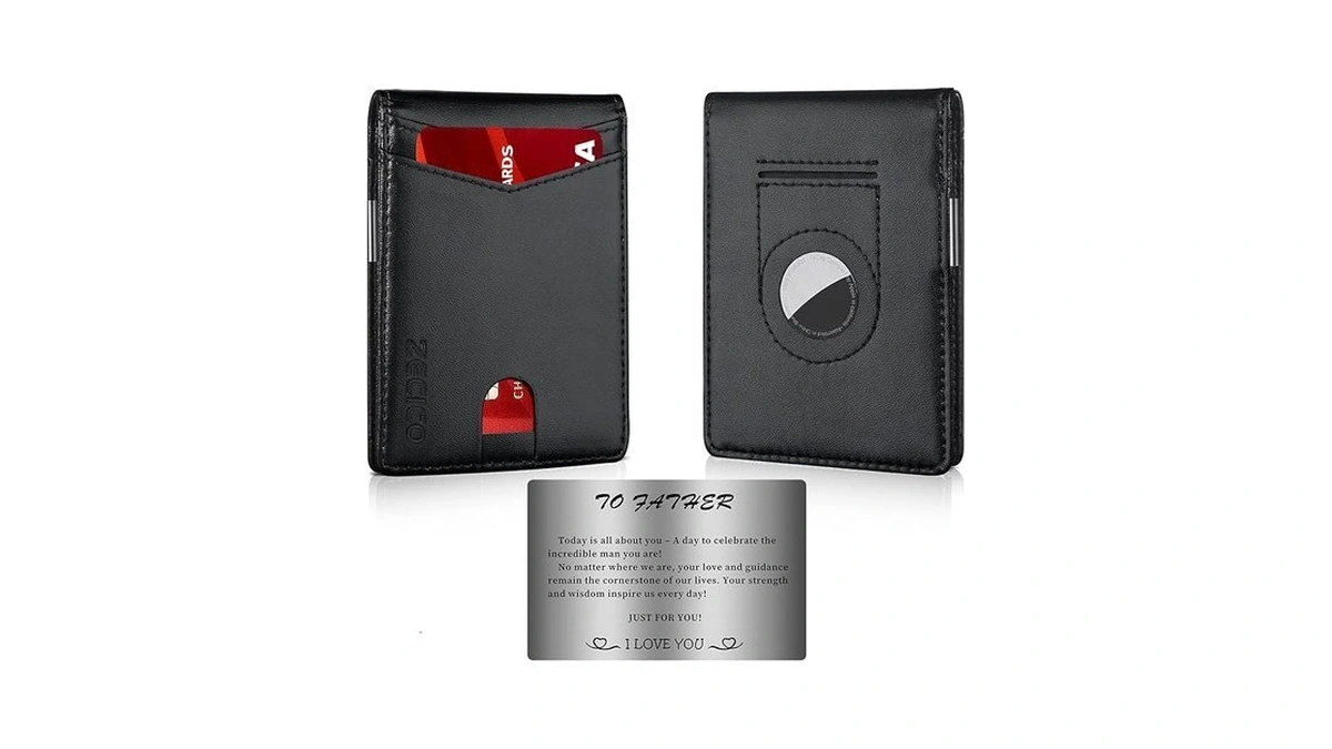 Zecico Mens Slim Wallet Money Clip: Bifold Vegan Leather Wallets