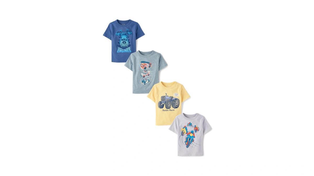 The Children's Place,baby Boys,and Toddler Dinos,animals,cars Short Sleeve Graphic T-shirts,4
