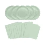 Veizedd 100pcs Sage Green Plates And Napkins - Disposable Sage
