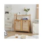 Baveke Double Tilt Out Laundry Hamper, Bamboo Hamper With 2