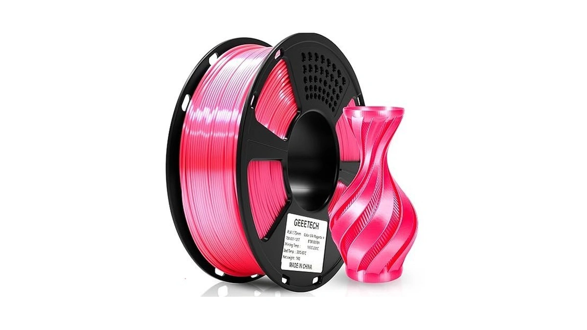 Geeetech Silk Pla Filament 1.75mm, Metal-like Shiny Silk Rose Pink
