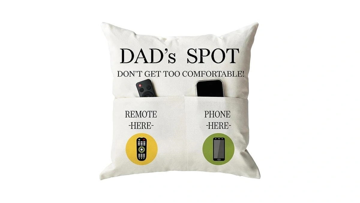 Onfaon Father's Day Throw Pillow Case, Dad's Spot Throw Pillow