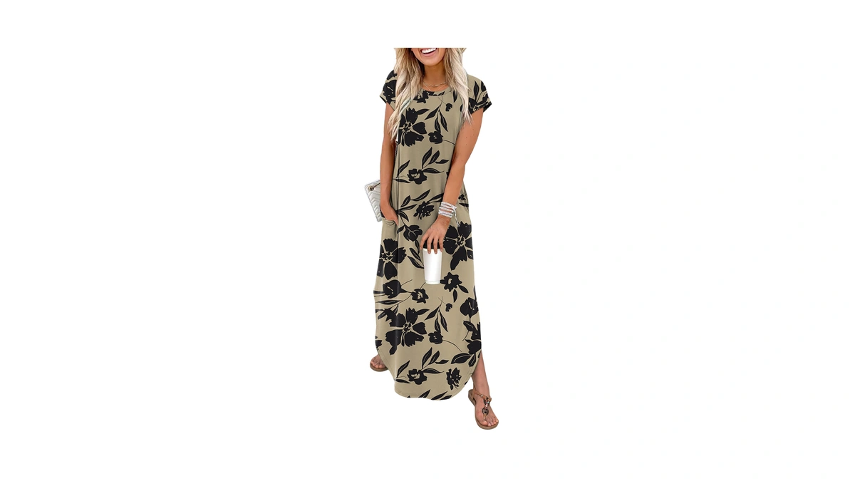 Wiholl Cap Sleeve Crewneck Tshirts Maxi Dresses For Women 2026