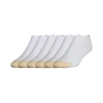 Goldtoe Men's 656f Cotton No Show Athletic Socks, Multipairs, White