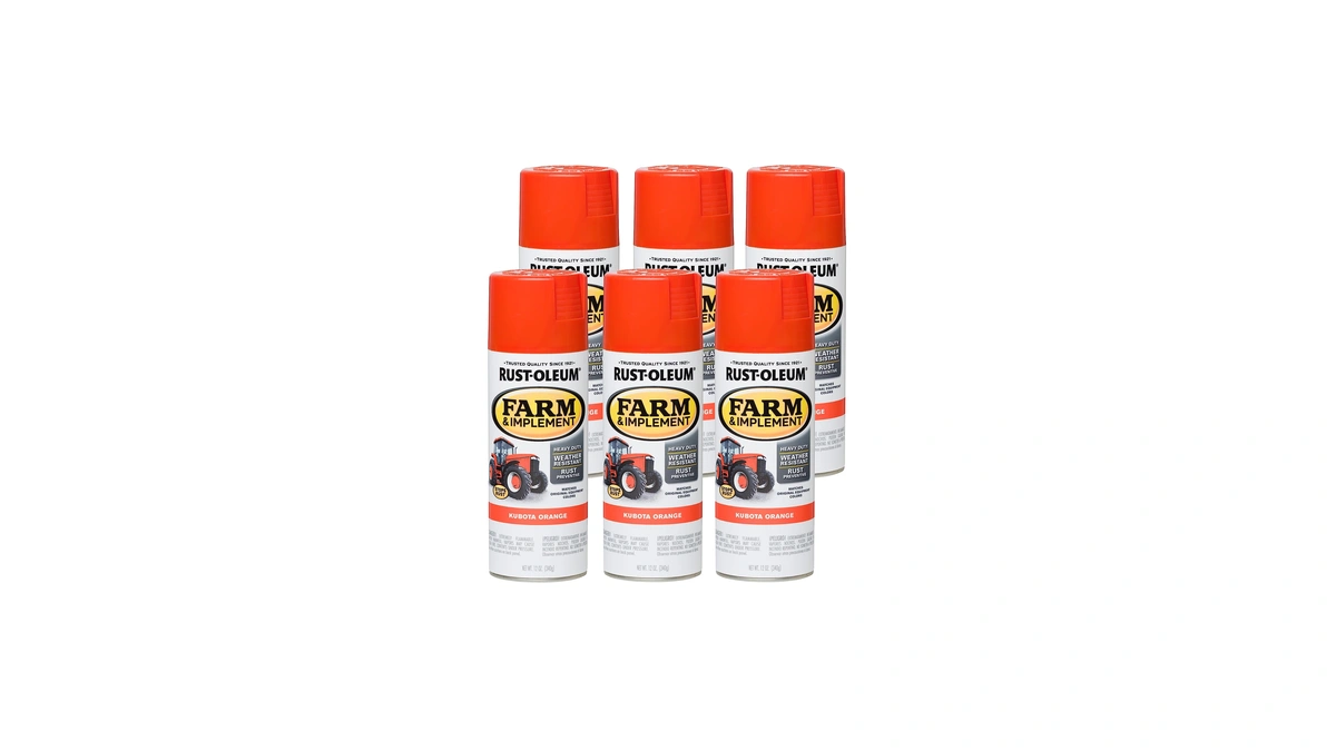 Rust-oleum 280142-6pk Farm & Implement Spray Paint, 12 Oz, Kubota