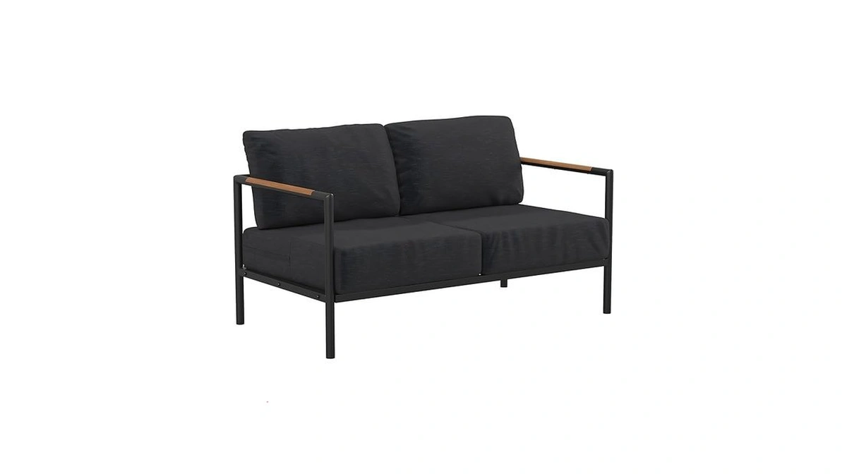 Flash Furniture Lea Indoor/outdoor Loveseat With Cushions-modern Aluminum Framed Loveseat