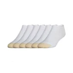 Goldtoe Men's 656f Cotton No Show Athletic Socks, Multipairs, White