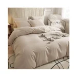 Reyos 80x90 Duvet Cover Set Washable For Bedroom Beige Grey
