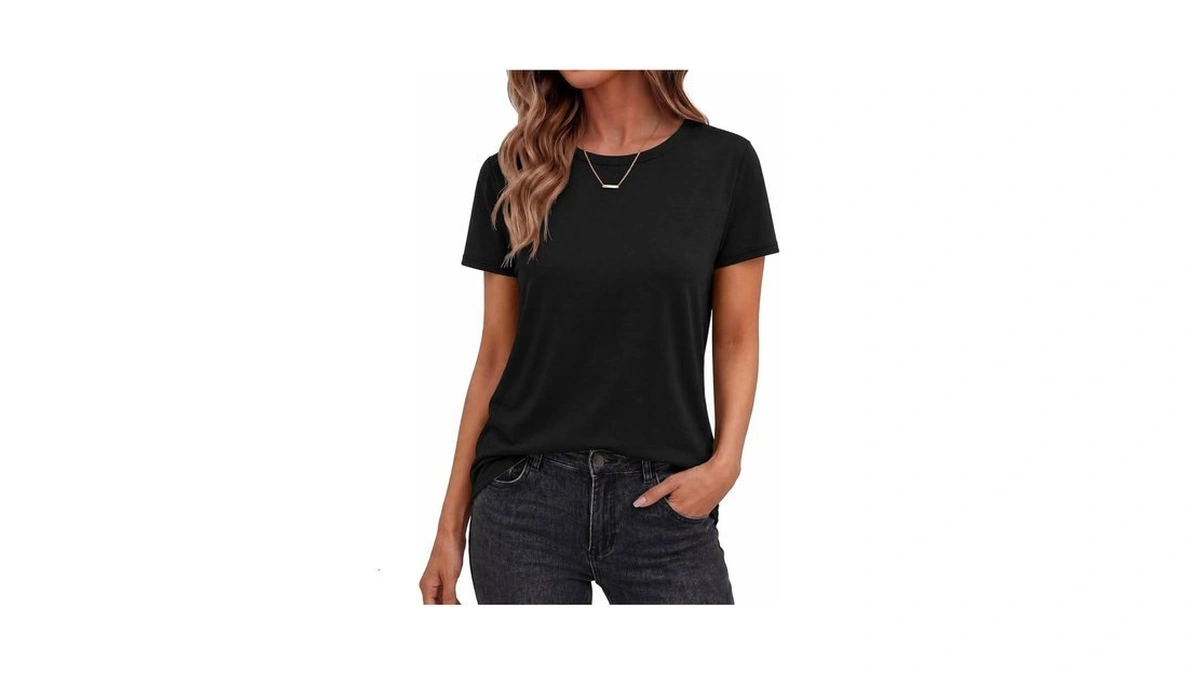 Tnnzeet Black Shirt Womens - Short Sleeve Spring Summer Casual