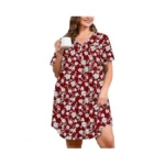 Auslook Plus Size Floral Nightgown For Women Midi Sleep 4x