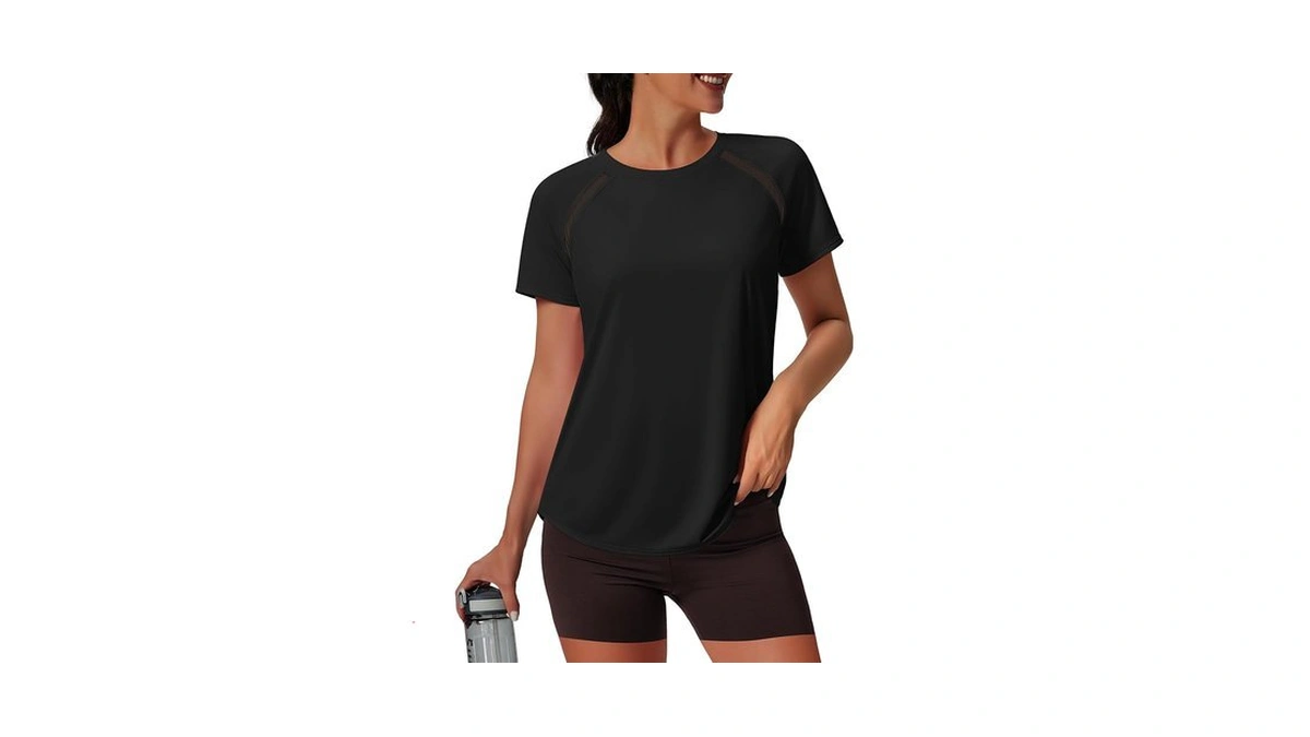 Niashot Workout Tops For Women Short Sleeve Pilates Shirts Athletic