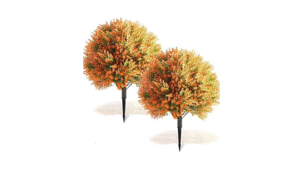 Yunlly Set Of 2 Real To Touch Outdoor Topiary Tree