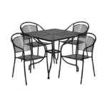 Flash Furniture Oia 5-piece Commercial Grade Steel Patio Table And
