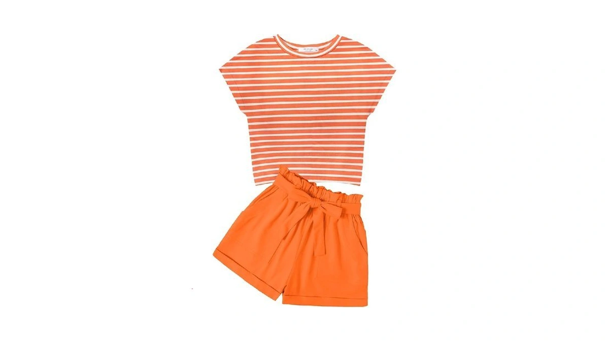 Arshiner Girls Clothes Summer Outfits 2 Piece Set Drop Shoulder