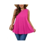 Auslook Plus Size Women's Tank Tops Hot Pink 5x Summer