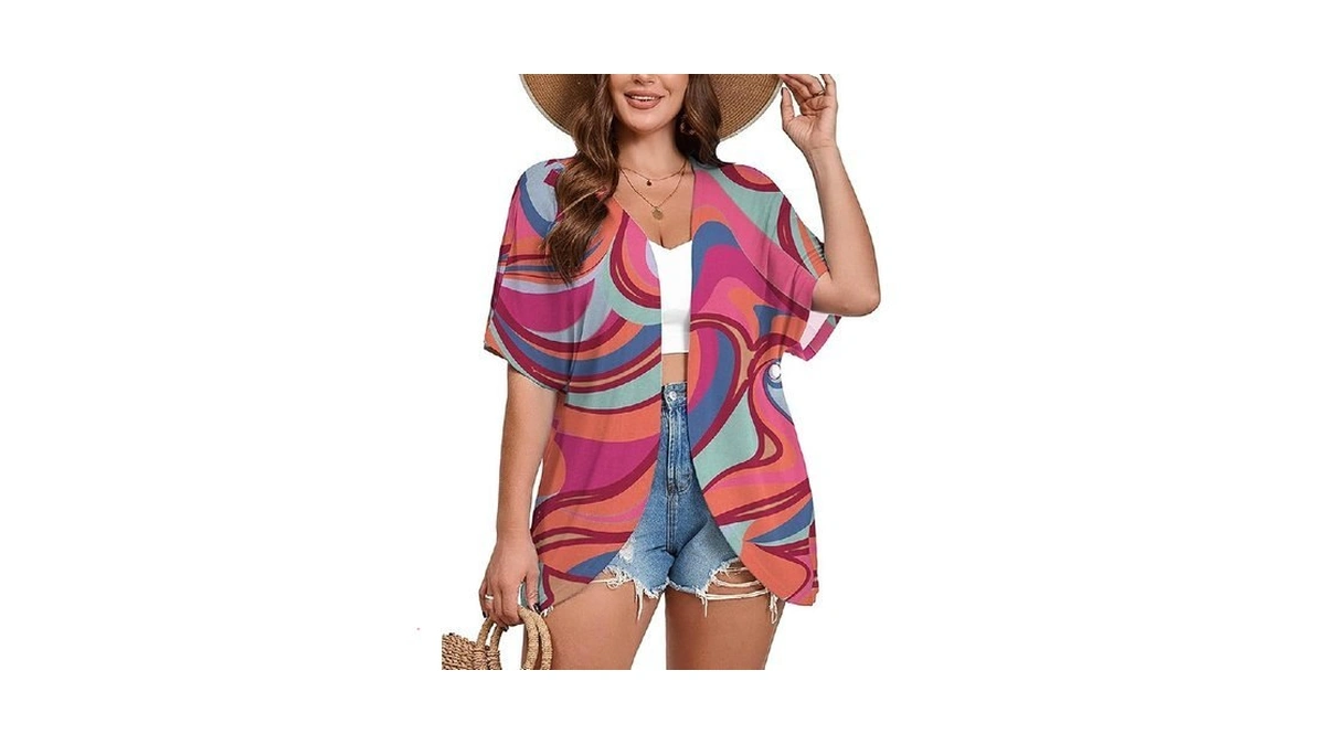Auslook Women's Plus Size Short Sleeve Lightweight Open Front Cardigan
