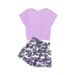 Arshiner Girls Summer Clothes 2 Piece Outfits Drop Shoulder Batwing
