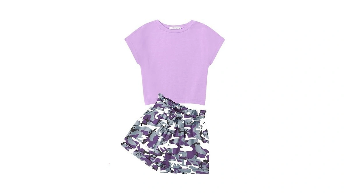 Arshiner Girls Summer Clothes 2 Piece Outfits Drop Shoulder Batwing