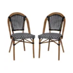 Flash Furniture Bordeaux Set Of 2 Indoor/outdoor Commercial Bistro Stack