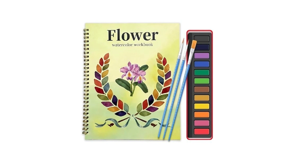Laobusei Watercolor Workbook, Large 10.3x8.3” Beginner Friendly Watercolor Painting Kit
