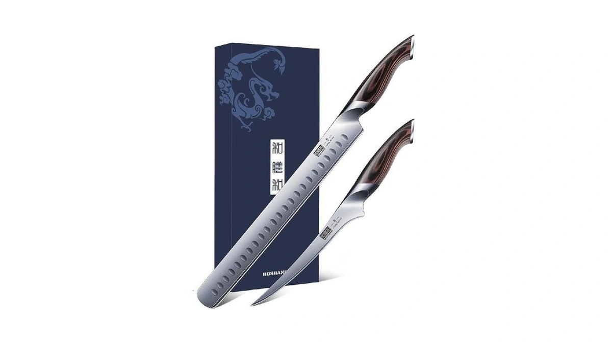 Hoshanho Bbq Carving Knife Set, Brisket Slicing & Boning Knife