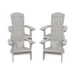 Flash Furniture Charlestown Folding Adirondack Chair - Gray - Poly