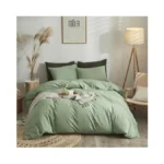 Reyos Light Green Bedding Duvet Covers Twin Size, 100% Washed