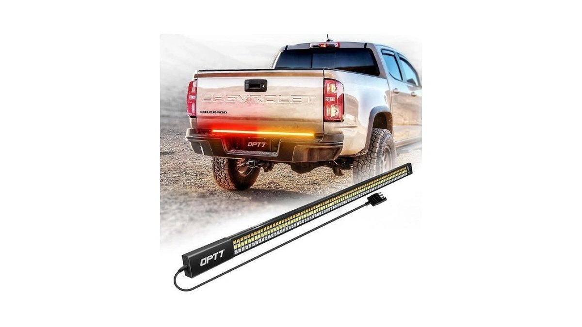 Opt7 Redline 48" Aluminum Tailgate Light Bar - Sequential Amber
