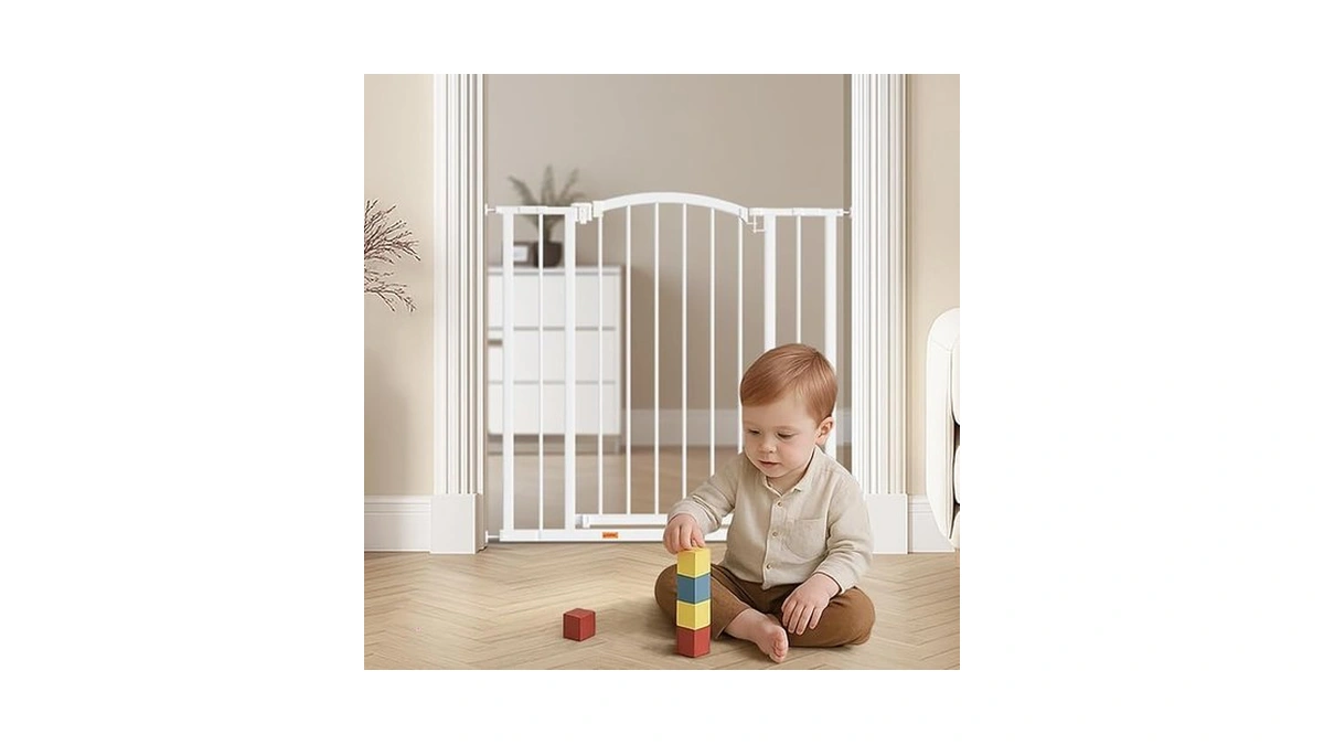 Baby Gate For Stairs And Doorways, 28.5" -40" Adjustable Width,