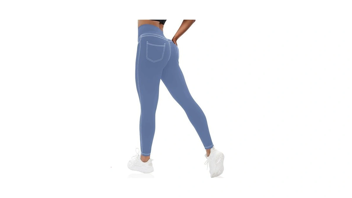 Vooveeya Curvy Womens Leggings, High Waisted Yoga Pants With Back