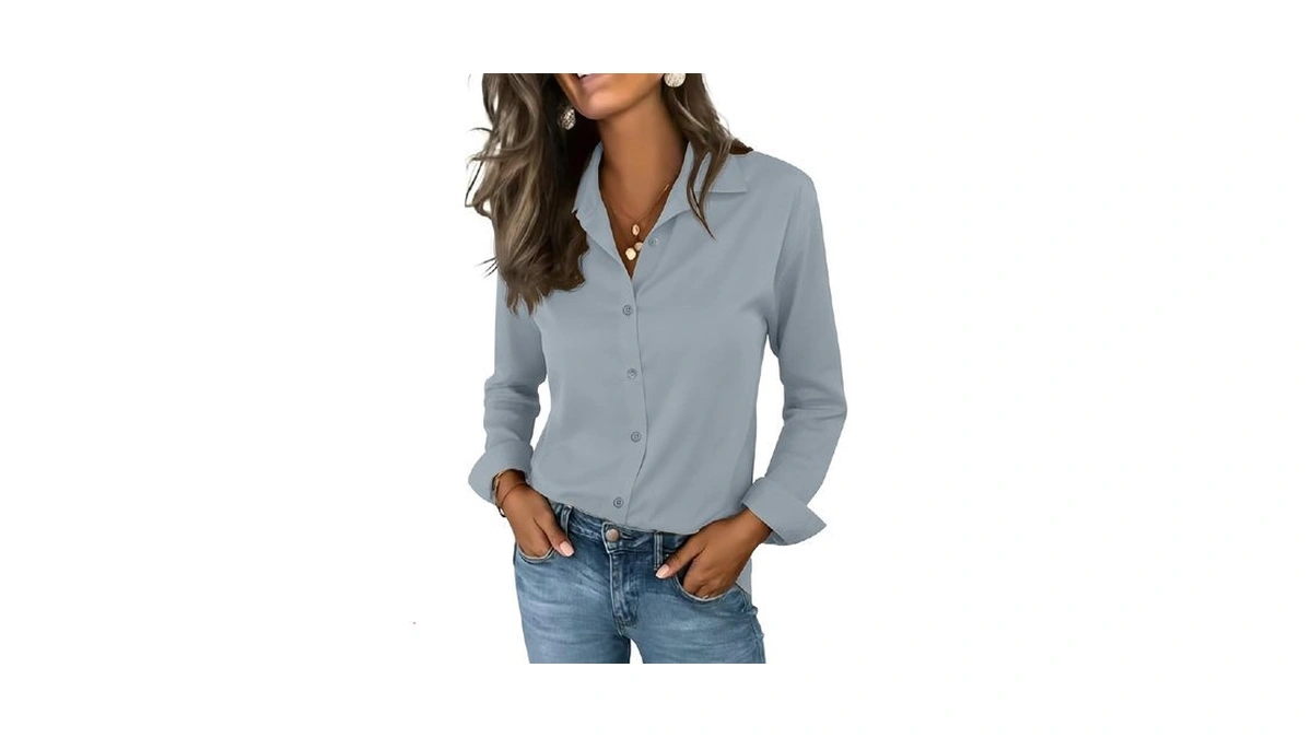 Tolovic Wrinkle Free Womens Button Down Shirts Work Shirts For