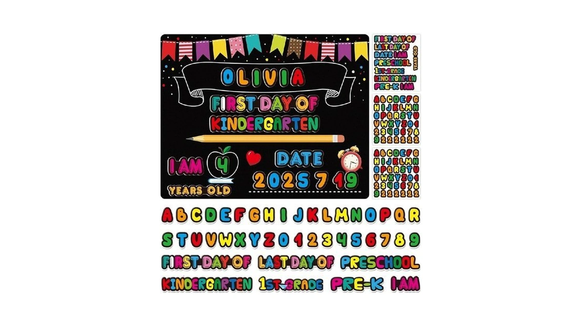 Petcee First Day Of School Sign With Diy Letters Stickers