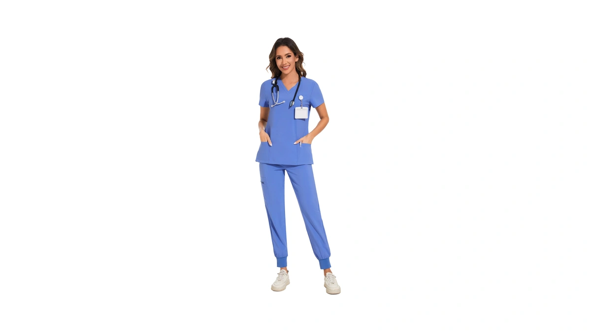 Cozyfit Scrubs For Women Set - Stretch V-neck Scrub Top